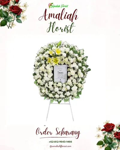 Krans Bunga Duka Cita di Aula Hotel Dandang Tingang Palangkaraya